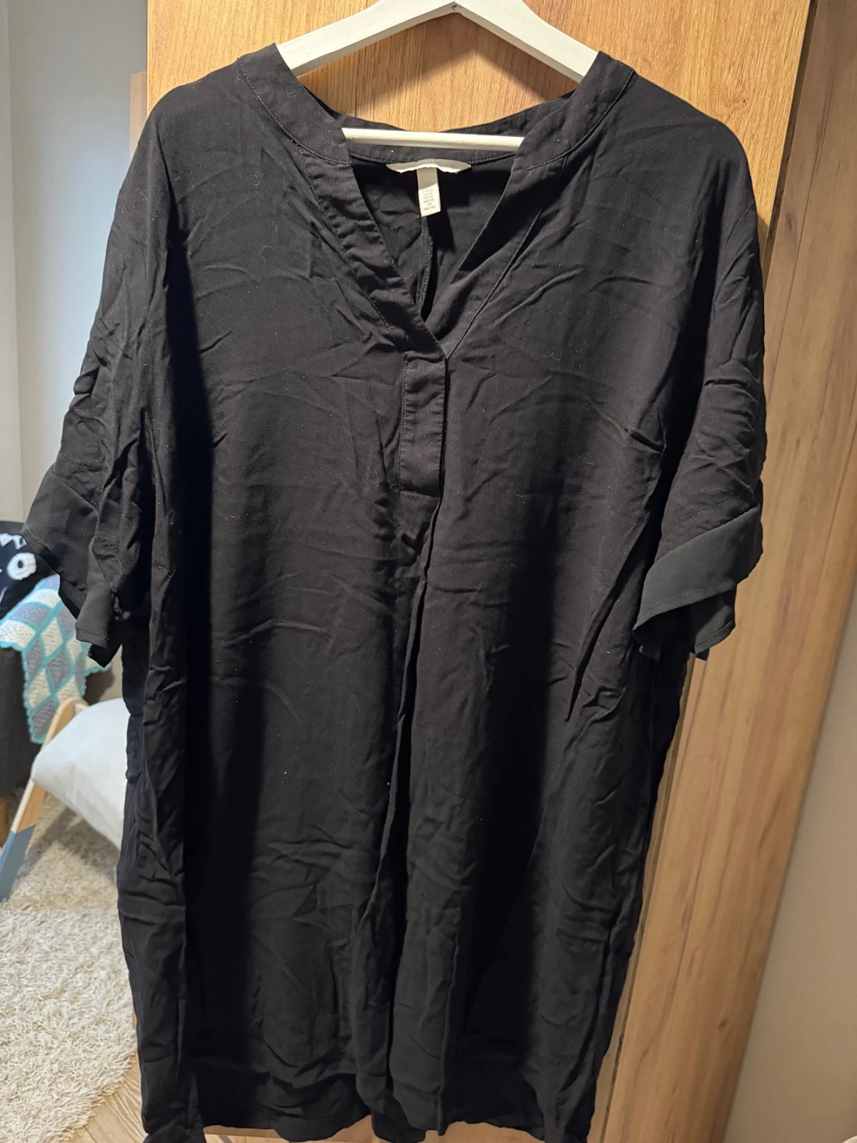 Musta tunika / pitkä pusero, H&M XL